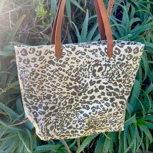 Large Madewell Leopard Canvas Tote 🐆